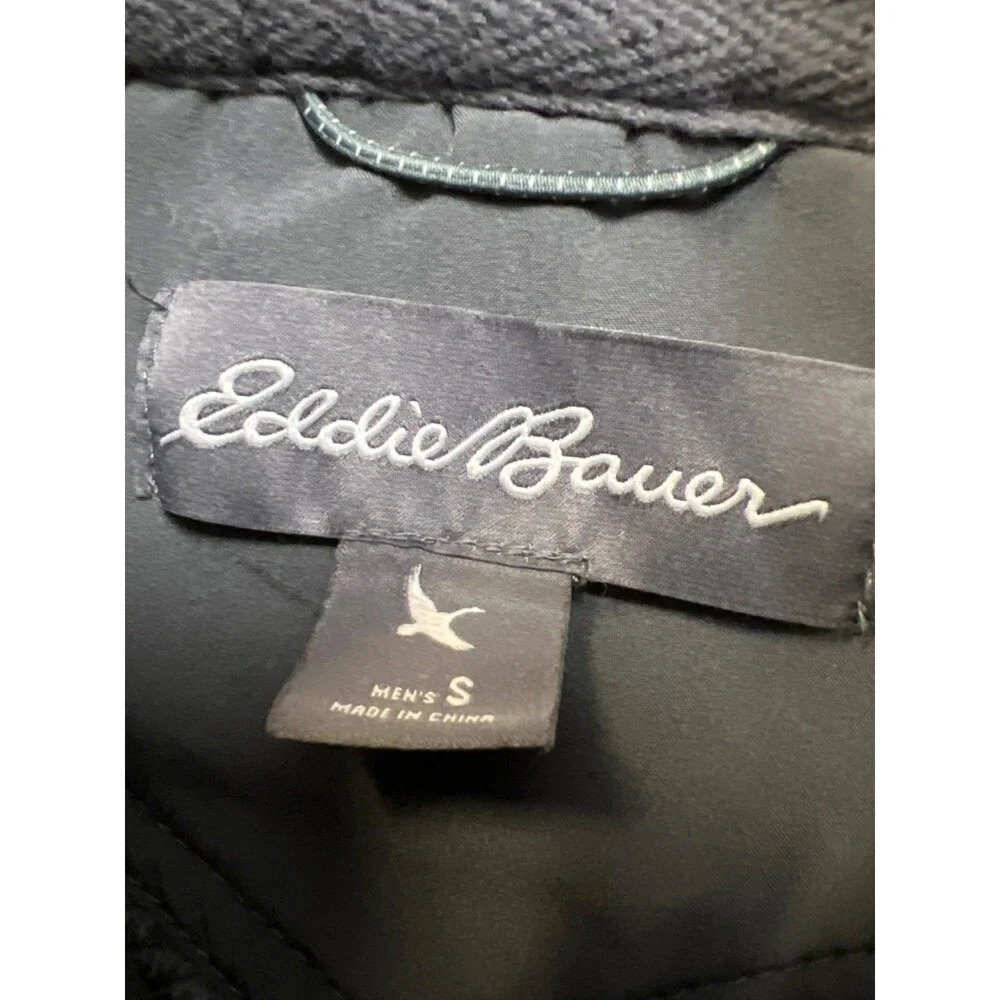 Eddie Bauer Men's Gray 1/4 Zip Pocket Front Long Sleeve Pullover Sweater - S